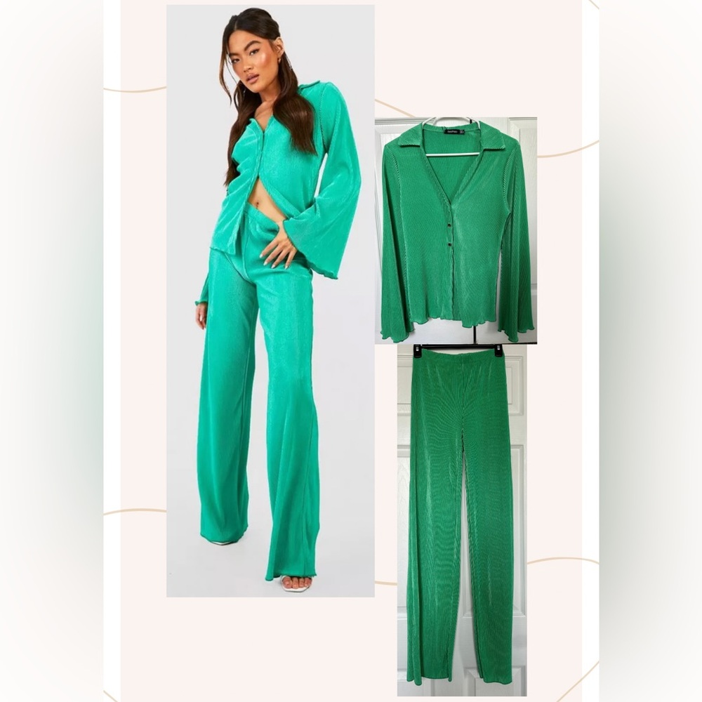 Plisse shirt and pants set